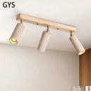 LED spotlight 3 heads surface mounted ceiling light stone wood for living room, cloakroom, clothing shop