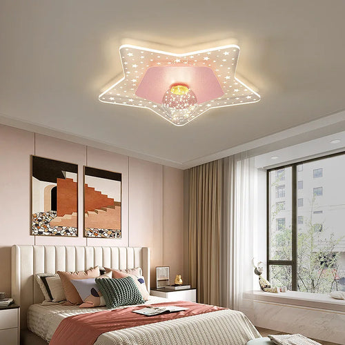 Modern romantic ceiling light for children's room, warm atmosphere - vue 4 sur 8
