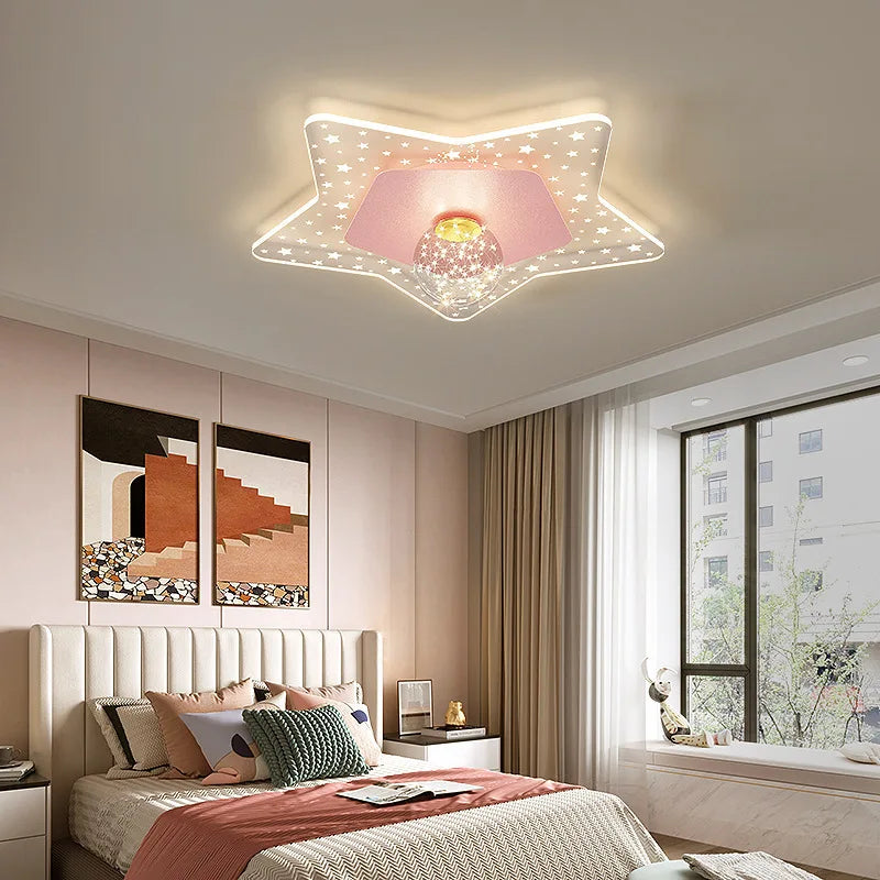 Modern romantic ceiling light for children's room, warm atmosphere - vue 3 sur 8