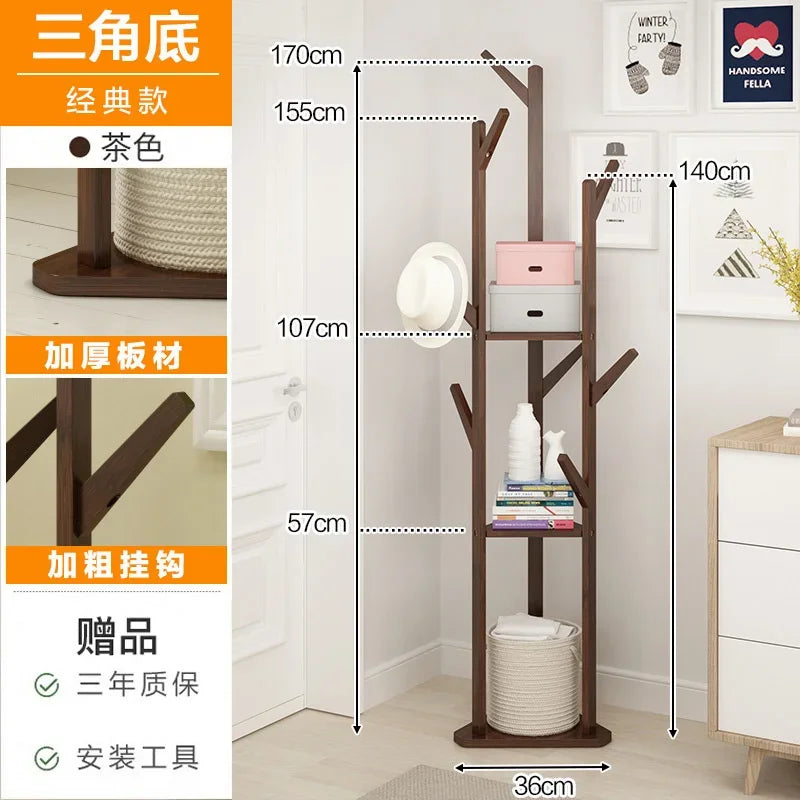 multifunctional bamboo coat rack for modern clothes