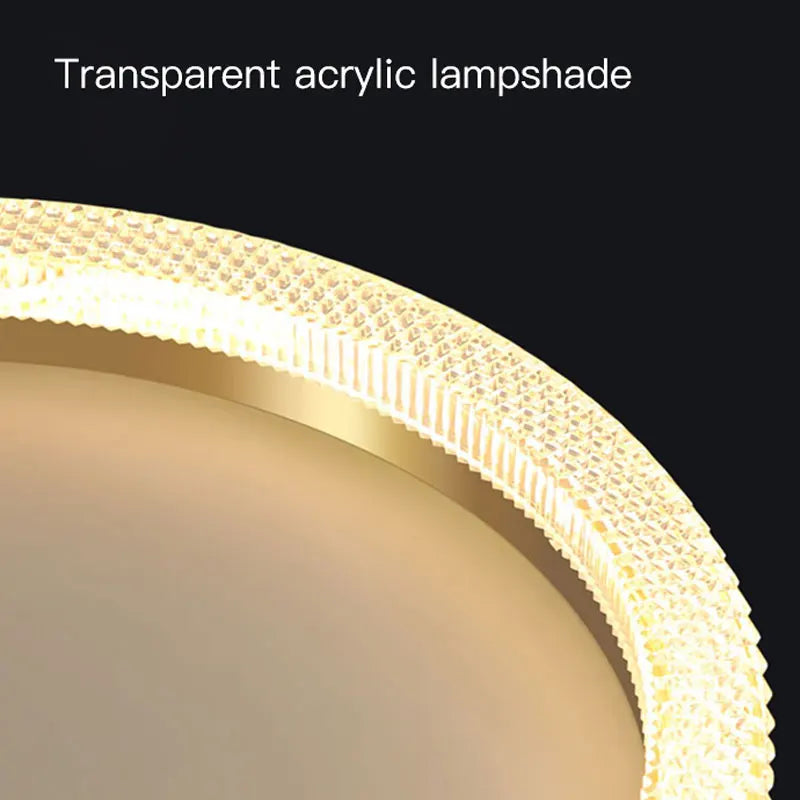 Modern luxury ceiling light with circular and rectangular LED rings - vue 10 sur 10