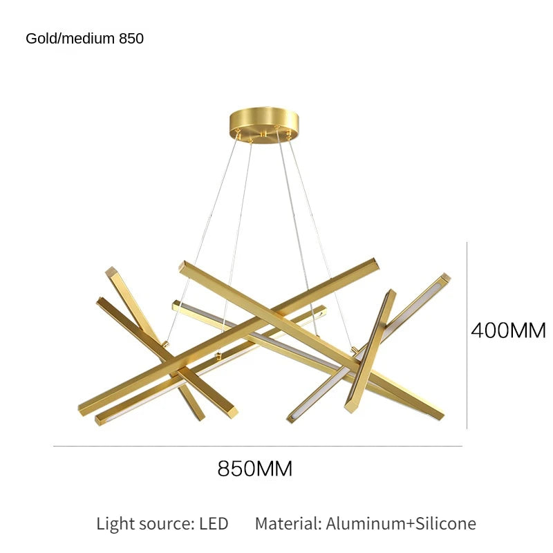 Minimalist designer chandelier with geometric light for elegant interiors - vue 11 sur 12