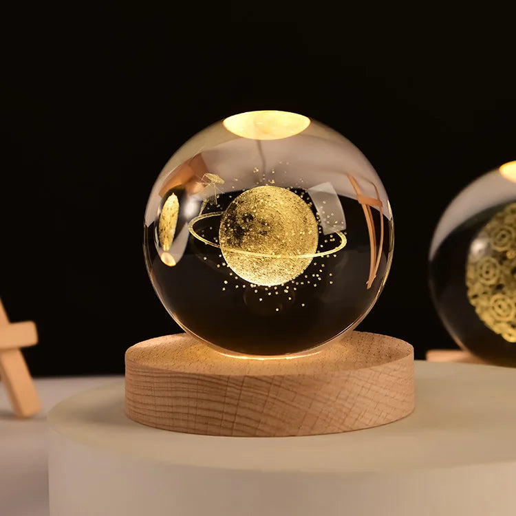 3D crystal ball solar system engraved decorative gift - vue 28 sur 32