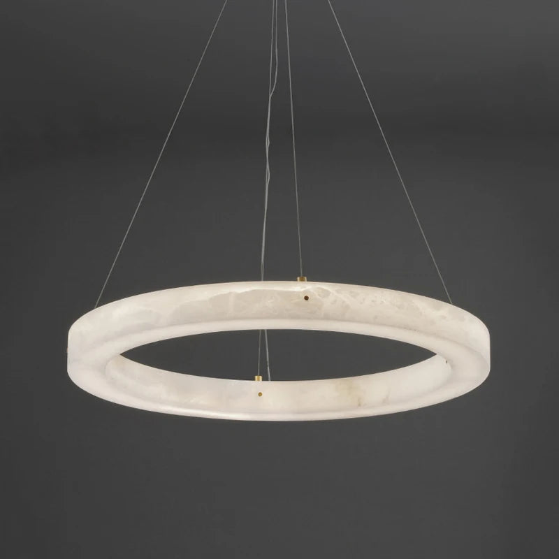 Circular marble pendant light for interior decoration