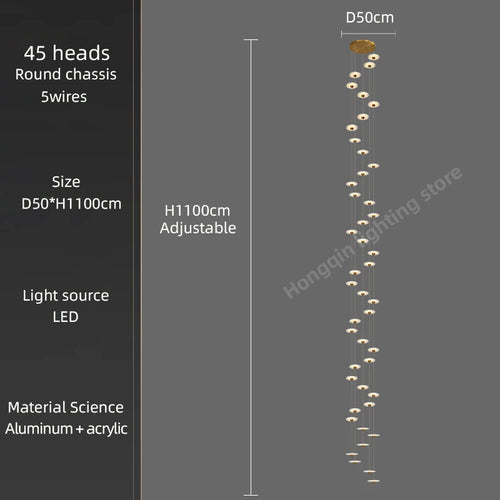 Modern LED chandelier for elegant indoor lighting - vue 27 sur 26