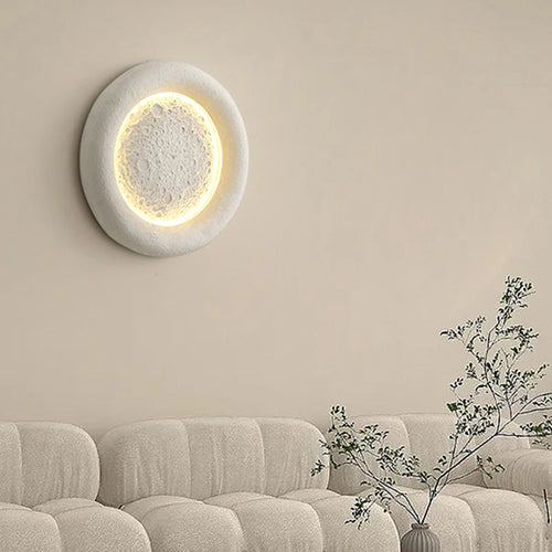 applique murale led en forme de lune avec intensité réglable en résine - vue 3 sur 8
