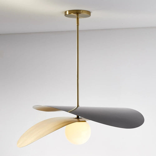 Metal and glass pendant light modern style - vue 4 sur 6