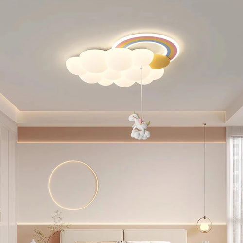 Rainbow cloud LED ceiling light for children's room - vue 5 sur 10