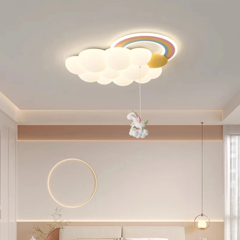 Rainbow cloud LED ceiling light for children's room - vue 4 sur 10