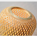 Retro woven rattan and bamboo floor lamp