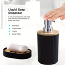 6-piece plastic and bamboo bathroom storage set