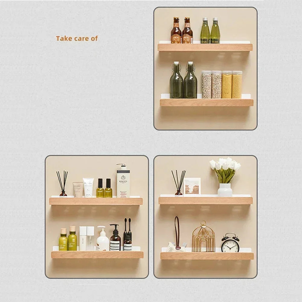 wooden shelf corner bracket without drilling for storage - vue 5 sur 14