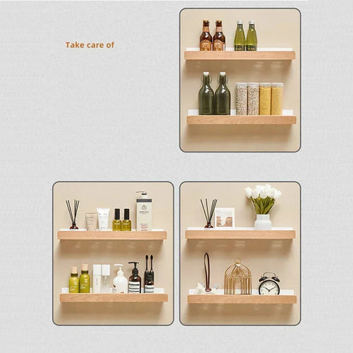 wooden shelf corner bracket without drilling for storage - vue 6 sur 14
