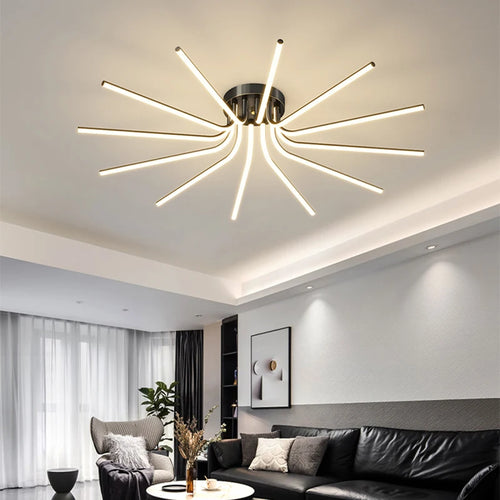 Modern copper LED ceiling light - vue 2 sur 12