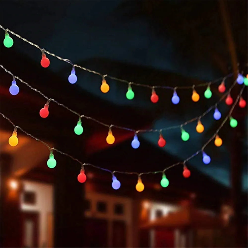 LED ball string lights garland for weddings and outdoor gardens - vue 6 sur 9