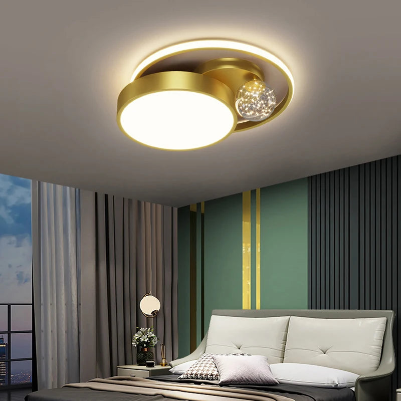 Nordic design circular LED ceiling light for modern interiors