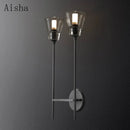Postmodern wrought iron wall light for interior decor