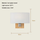 Creative LED wall light in solid wood and glass, Nordic style, decorative