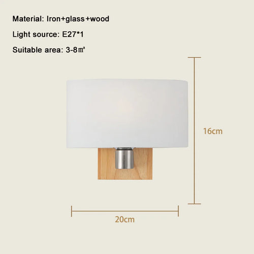 Creative LED wall light in solid wood and glass, Nordic style, decorative - vue 3 sur 7