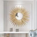 European design 3D sunflower wrought iron decorative wall mirror