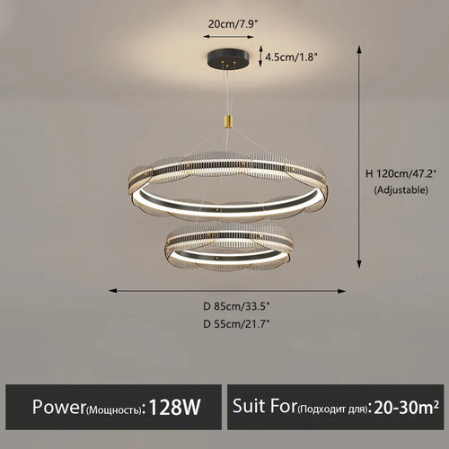 Modern designer chandelier for living room and restaurant pendant lighting - vue 9 sur 12