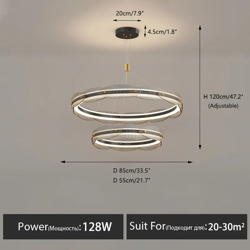 Modern designer chandelier for living room and restaurant pendant lighting - vue 8 sur 12
