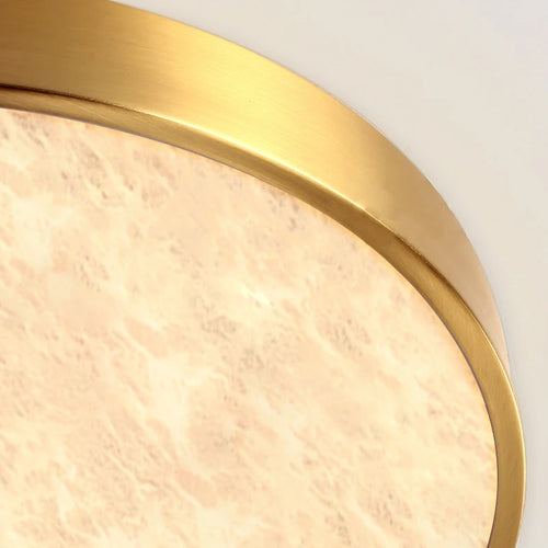 luxurious brass led ceiling light mounted in circular marble - vue 7 sur 8