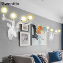 Modern resin LED deer antler wall light