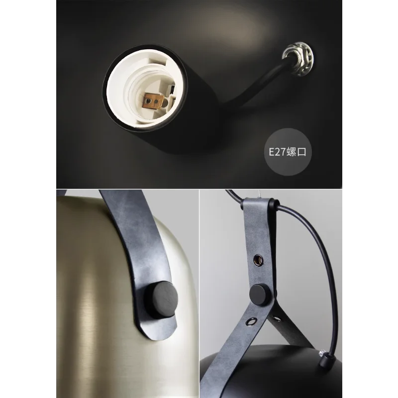 American industrial style pendant light for interior decoration - vue 3 sur 9