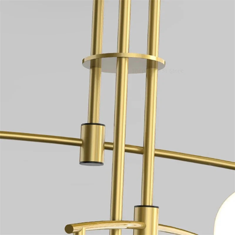 Modern LED glass chandelier Youlaike for living room and kitchen - vue 4 sur 12