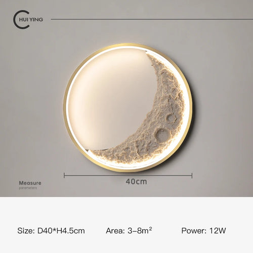 Decorative dimmable LED moon wall light - vue 10 sur 15