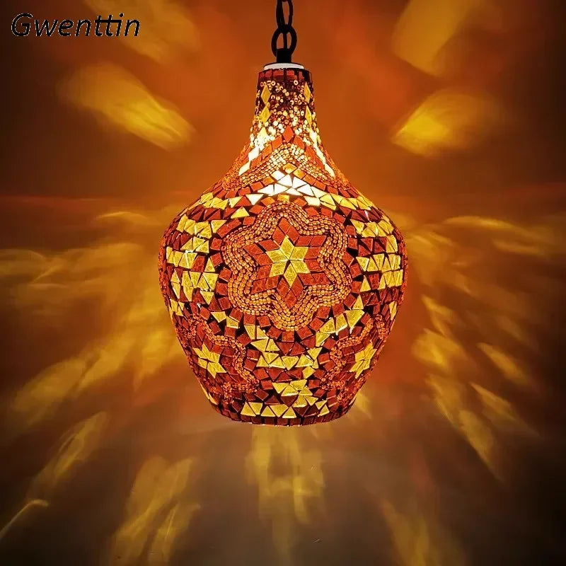 Bohemian art vase chandelier for handmade home decor