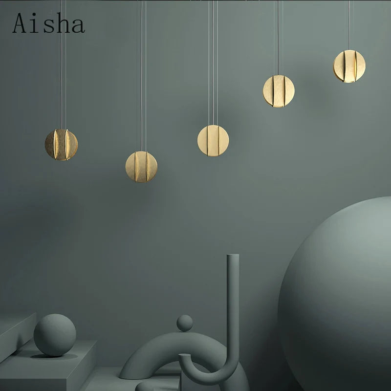 Modern copper pendant light for decorative indoor lighting - vue 4 sur 9