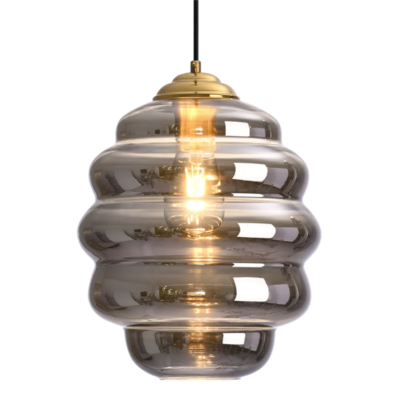 Modern nordic stained glass ball pendant light - vue 6 sur 15
