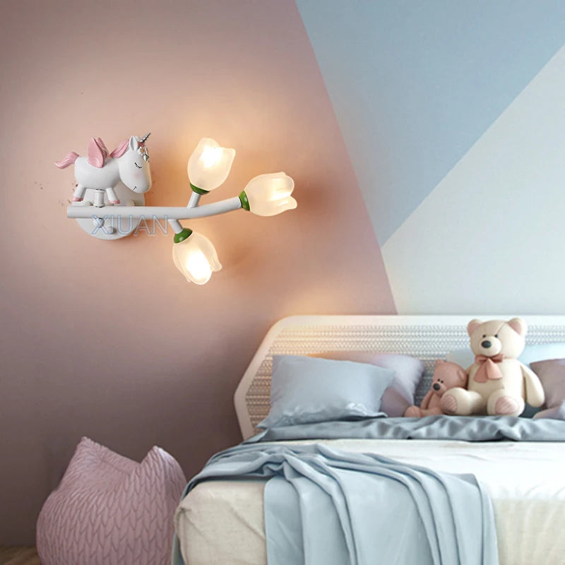 Rechargeable resin wall light for children's bedroom decorative - vue 3 sur 22