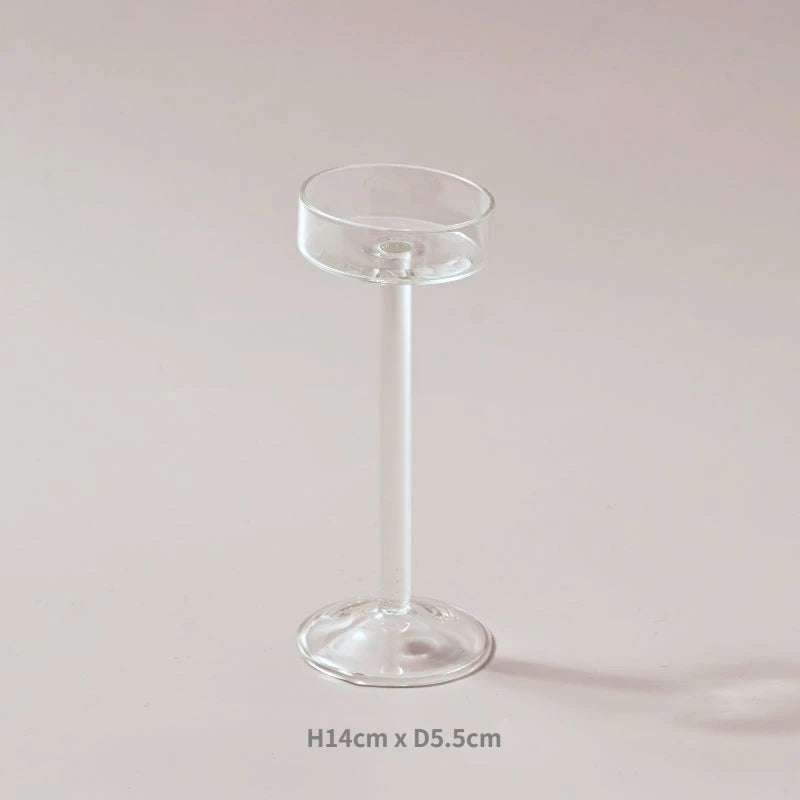 Glass candle holder set for elegant table decor