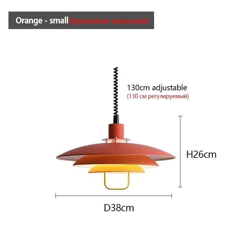 Modern adjustable pendant light with adjustable lifting and telescopic capabilities, dining room, living room, indoor decoration - vue 11 sur 12