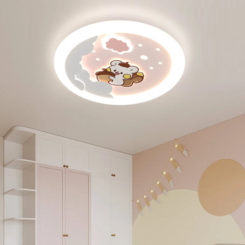 Astronaut ceiling light for children's room with playful and protective design - vue 3 sur 7