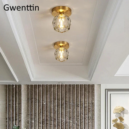 Modern crystal ceiling light for elegant interior decoration - vue 3 sur 7