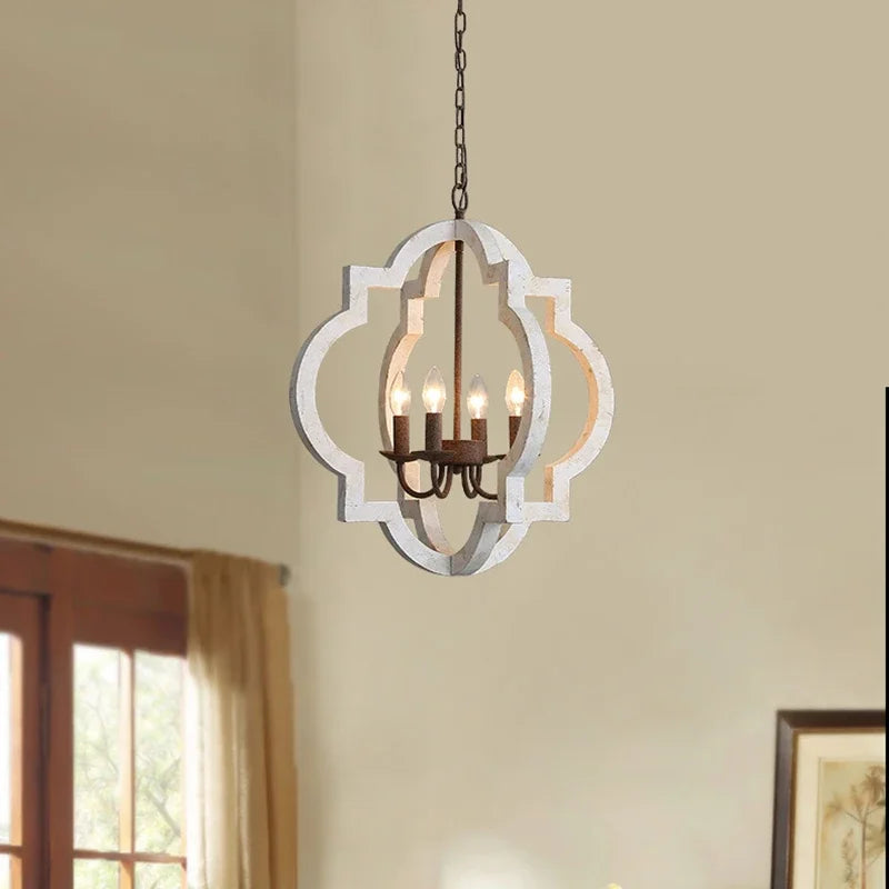 Vintage solid wood chandelier for an elegant interior