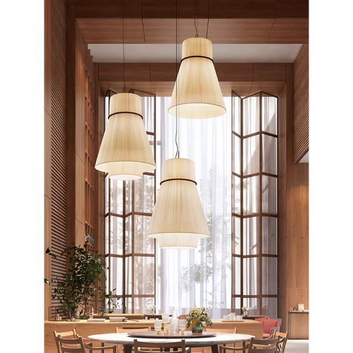 Japanese fabric chandelier for restaurants and bars - vue 2 sur 11