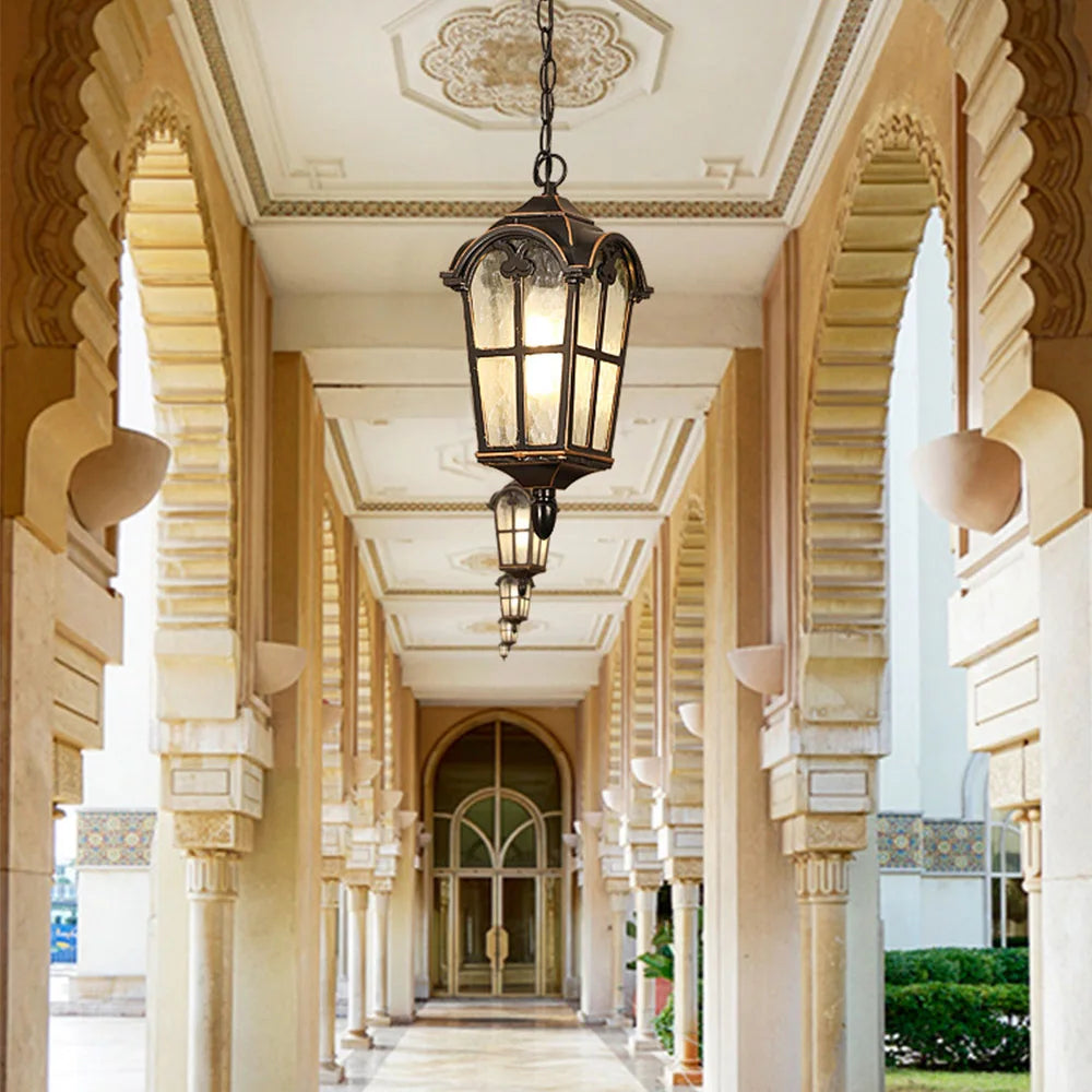 Waterproof outdoor pendant light for garden, balcony and pathway