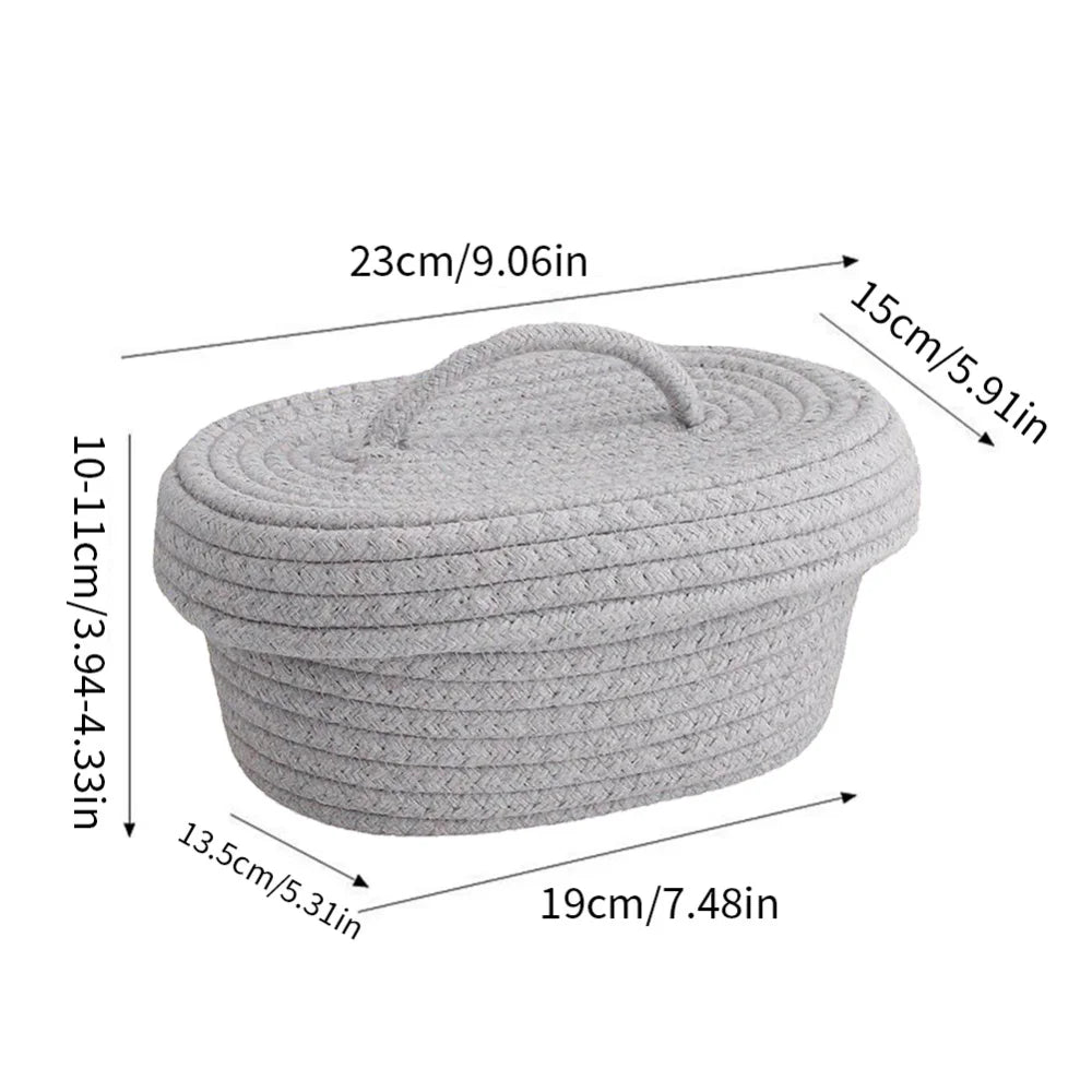 Oval cotton rope baskets for storage and organization - vue 15 sur 18