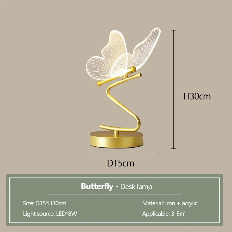 Nordic transparent butterfly LED chandelier