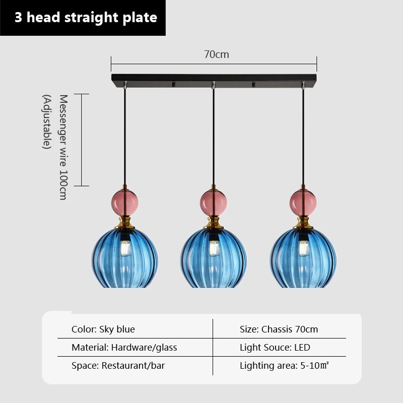 candy glass pendant light home decor - vue 10 sur 14