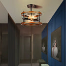 Retro industrial two-light ceiling lamp for indoor use