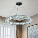 Modern crystal chandelier with dimmable remote control for restaurants