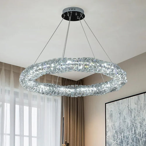 Modern crystal chandelier with dimmable remote control for restaurants - vue 3 sur 22