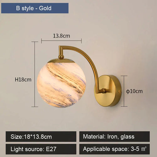 Nordic glass lampshade for sofa background and staircase - vue 9 sur 10