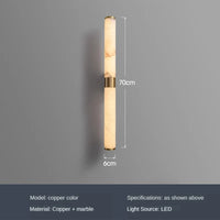 Marble and copper wall light for decorative indoor lighting